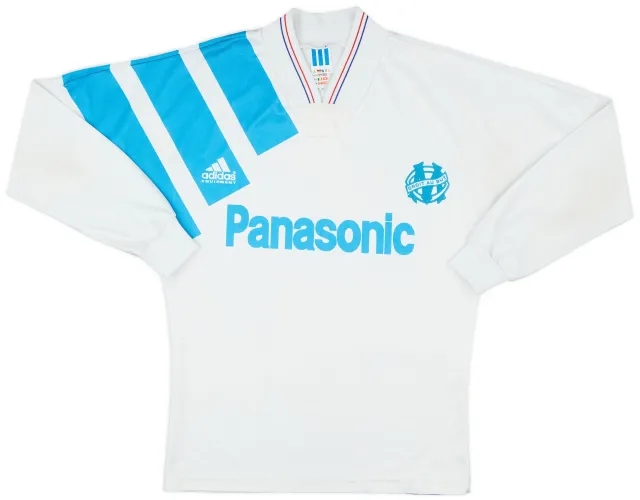 adidas 1991-92 Olympique Marseille Home L/S Shirt - 9/10 - (S)