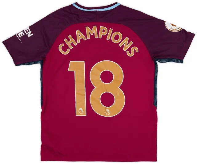 Nike 2017-18 Manchester City Away Shirt Champions #18 - 8/10 - (XL.Boys)