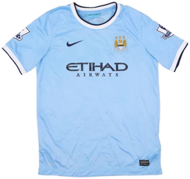Nike 2013-14 Manchester City Home Shirt - 5/10 - (XL.Boys)