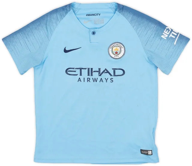 Nike 2018-19 Manchester City Home Shirt - 5/10 - (S.Boys)
