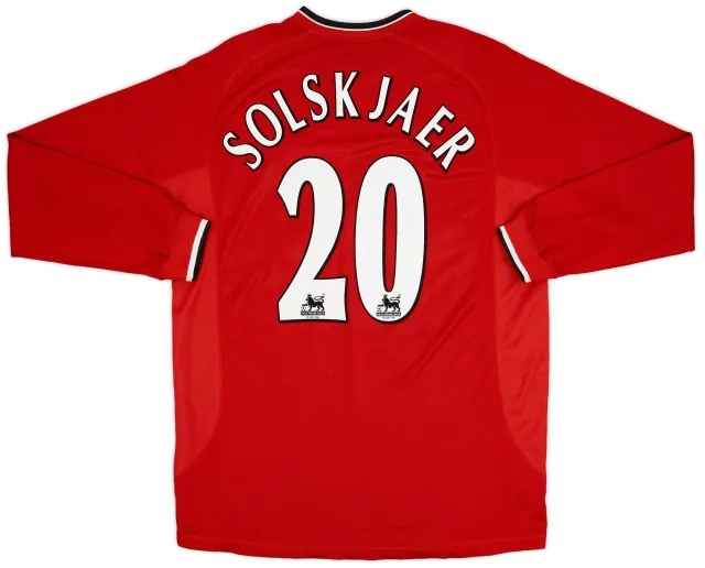 Umbro 2000-02 Manchester United Home L/S Shirt Solskjaer #20 - 9/10 - (XL)