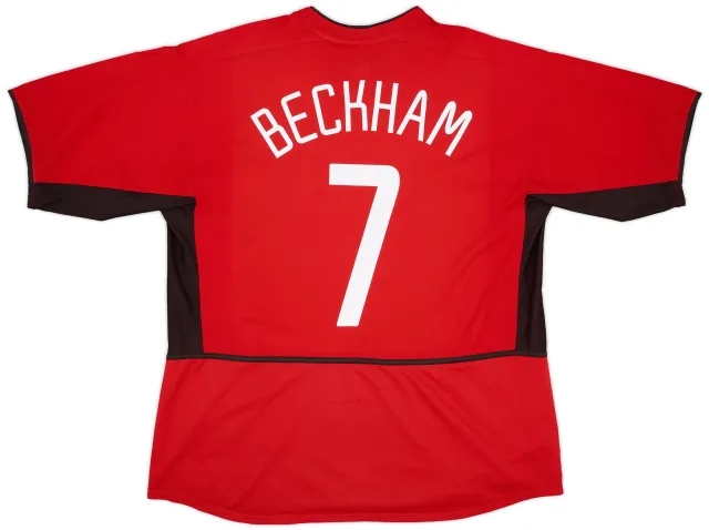 Nike 2002-04 Manchester United Home Shirt Beckham #7 - 5/10 - (XL)