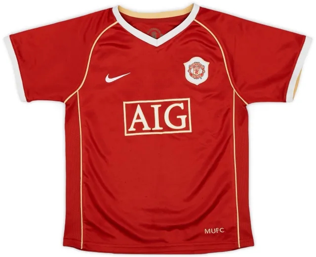 Nike 2006-07 Manchester United Home Shirt - 9/10 - (6-7 Years)