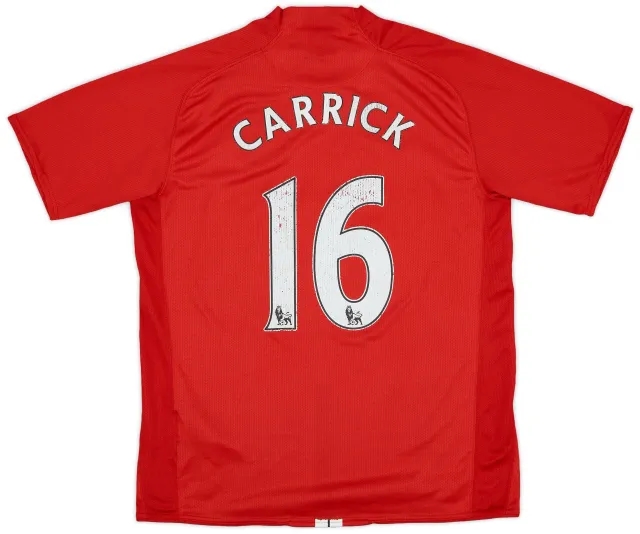 Nike 2007-09 Manchester United Home Shirt Carrick #16 - 5/10 - (L)