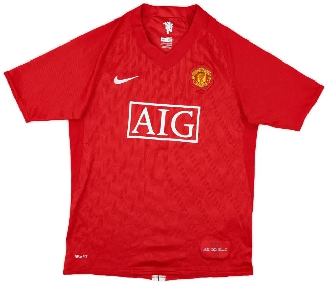 Nike 2007-09 Manchester United Home Shirt - 7/10 - (XL.Boys)
