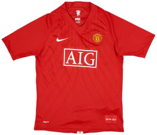 Nike 2007-09 Manchester United Home Shirt - 8/10 - (XL.Boys)