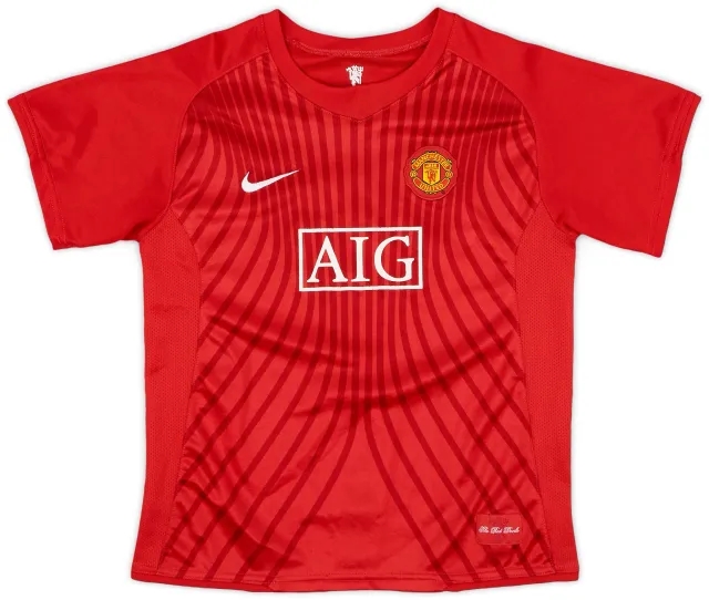 Nike 2007-09 Manchester United Home Shirt - 7/10 - (6-7 Years)