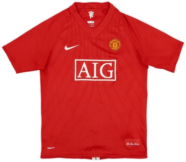 Nike 2007-09 Manchester United Home Shirt - 7/10 - (XL.Boys)