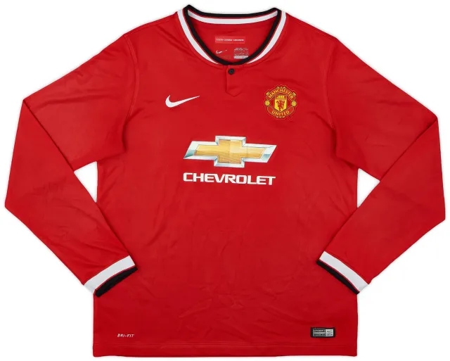 Nike 2014-15 Manchester United Home L/S Shirt - 8/10 - (XL.Boys)
