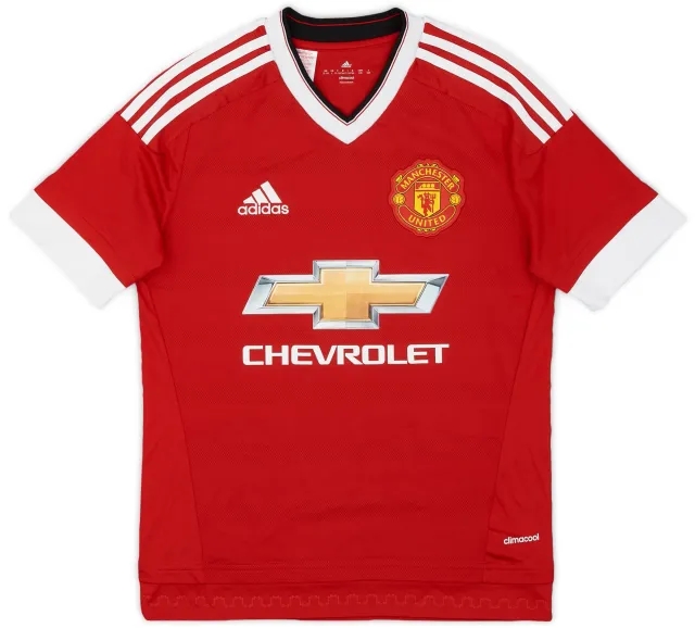 adidas 2015-16 Manchester United Home Shirt - 7/10 - (L.Boys)