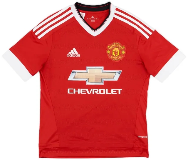 adidas 2015-16 Manchester United Home Shirt - 7/10 - (L.Boys)