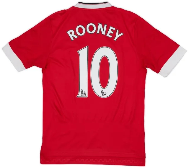 adidas 2015-16 Manchester United Home Shirt Rooney #10 - 7/10 - (S)
