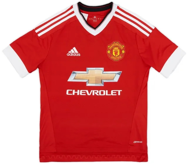 adidas 2015-16 Manchester United Home Shirt - 9/10 - (L.Boys)