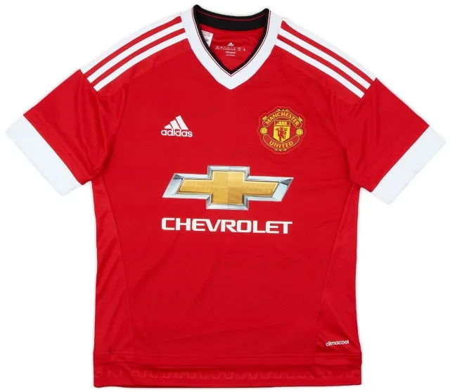 adidas 2015-16 Manchester United Home Shirt - 9/10 - (L.Boys)