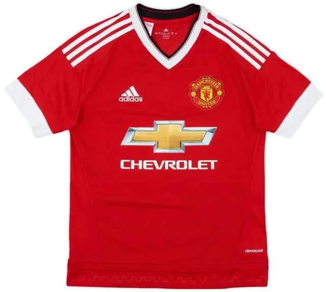 adidas 2015-16 Manchester United Home Shirt - 10/10 - (L.Boys)