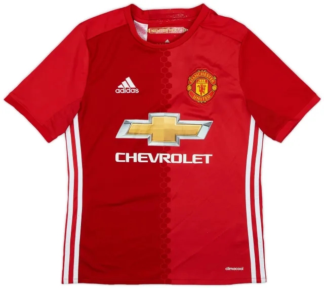adidas 2016-17 Manchester United Home Shirt - 7/10 - (L.Boys)
