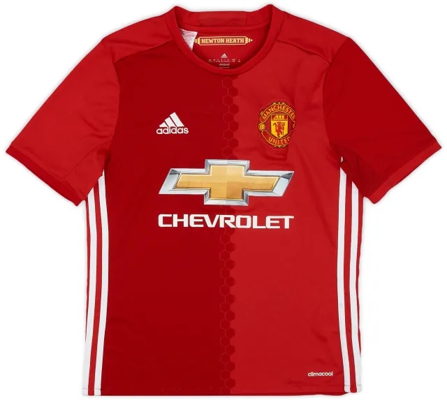 adidas 2016-17 Manchester United Home Shirt - 6/10 - (L.Boys)