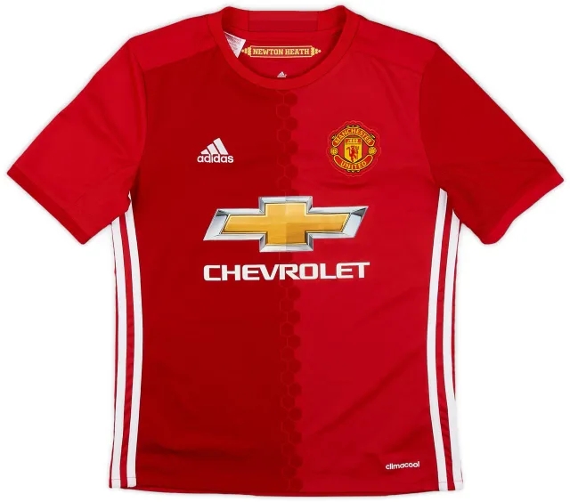 adidas 2016-17 Manchester United Home Shirt - 9/10 - (M.Boys)