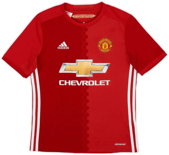 adidas 2016-17 Manchester United Home Shirt - 7/10 - (M.Boys)