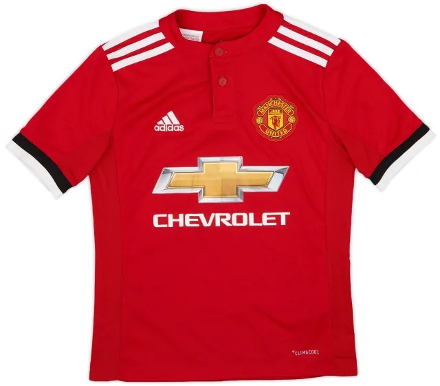 adidas 2017-18 Manchester United Home Shirt - 8/10 - (S.Boys)