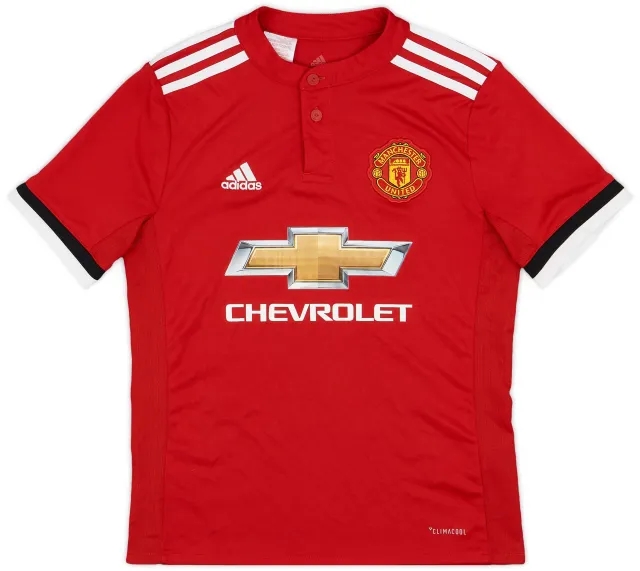 adidas 2017-18 Manchester United Home Shirt - 8/10 - (M.Boys)