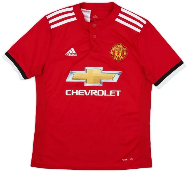 adidas 2017-18 Manchester United Home Shirt - 8/10 - (M.Boys)
