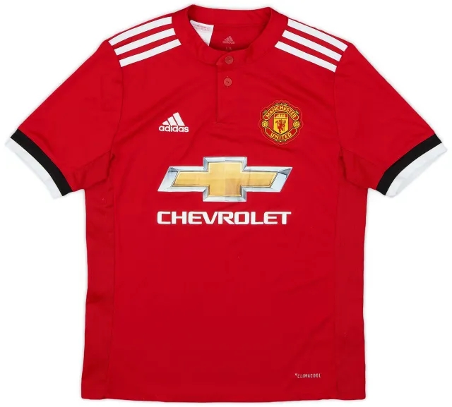 adidas 2017-18 Manchester United Home Shirt - 6/10 - (M.Boys)