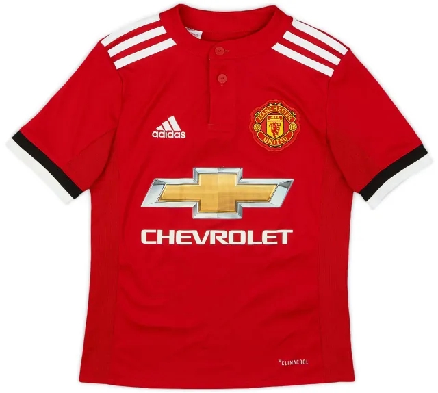 adidas 2017-18 Manchester United Home Shirt - 8/10 - (7-8 Years)