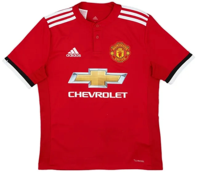 adidas 2017-18 Manchester United Home Shirt - 7/10 - (L.Boys)
