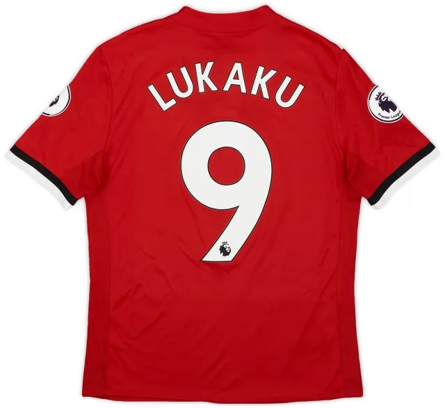 adidas 2017-18 Manchester United Home Shirt Lukaku #9 - 7/10 - (L.Boys)