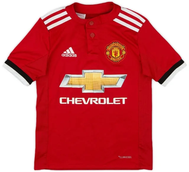 adidas 2017-18 Manchester United Home Shirt - 9/10 - (7-8 Years)