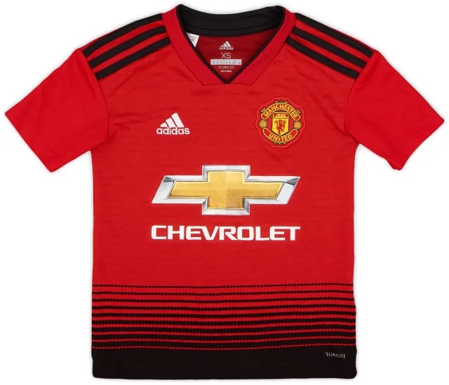 adidas 2018-19 Manchester United Home Shirt - 8/10 - (7-8 Years)