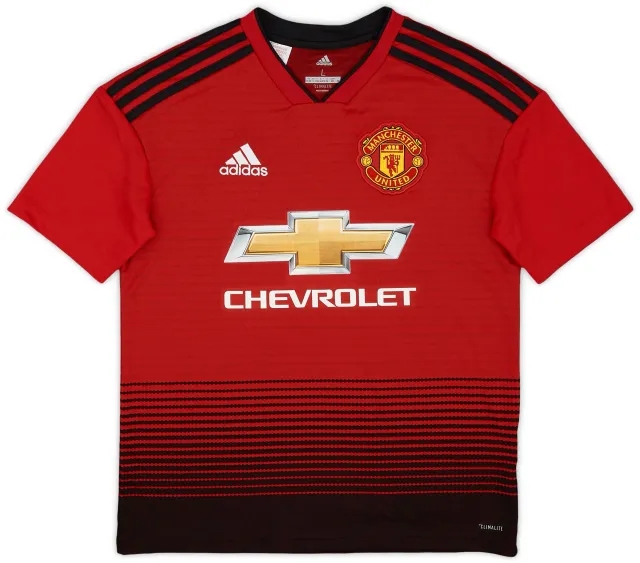 adidas 2018-19 Manchester United Home Shirt - 7/10 - (L.Boys)