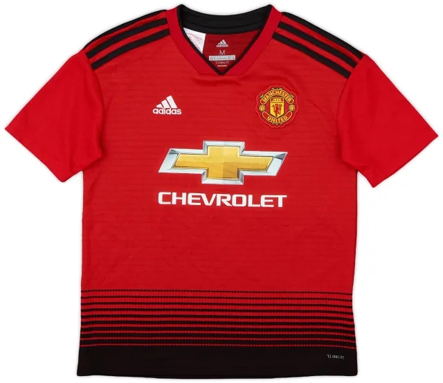 adidas 2018-19 Manchester United Home Shirt - 9/10 - (M.Boys)
