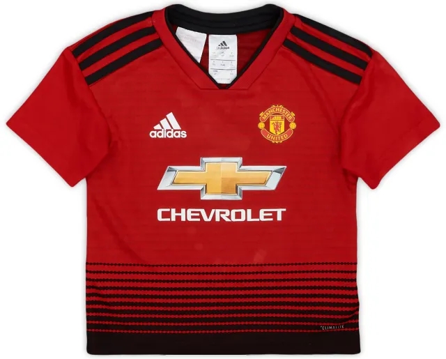 adidas 2018-19 Manchester United Home Shirt - 9/10 - (3-4 Years)