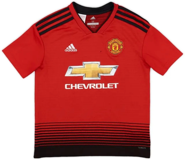 adidas 2018-19 Manchester United Home Shirt - 7/10 - (M.Boys)