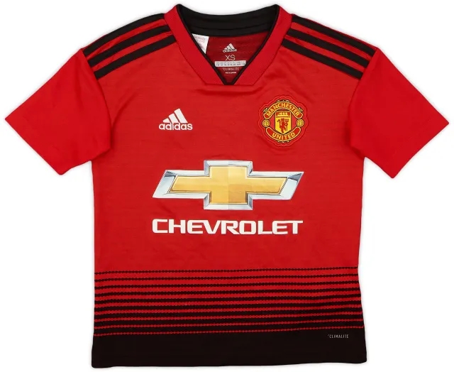 adidas 2018-19 Manchester United Home Shirt - 8/10 - (7-8 Years)