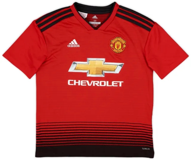 adidas 2018-19 Manchester United Home Shirt - 8/10 - (M.Boys)