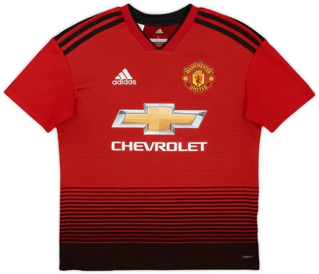 adidas 2018-19 Manchester United Home Shirt - 8/10 - (L.Boys)