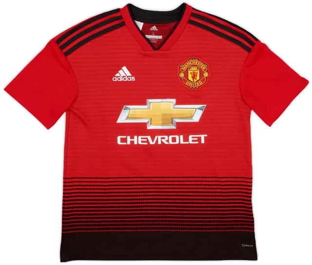 adidas 2018-19 Manchester United Home Shirt - 8/10 - (L.Boys)