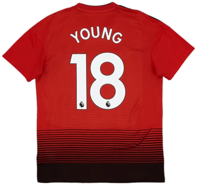 adidas 2018-19 Manchester United Home Shirt Young #18 - 9/10 - (M)