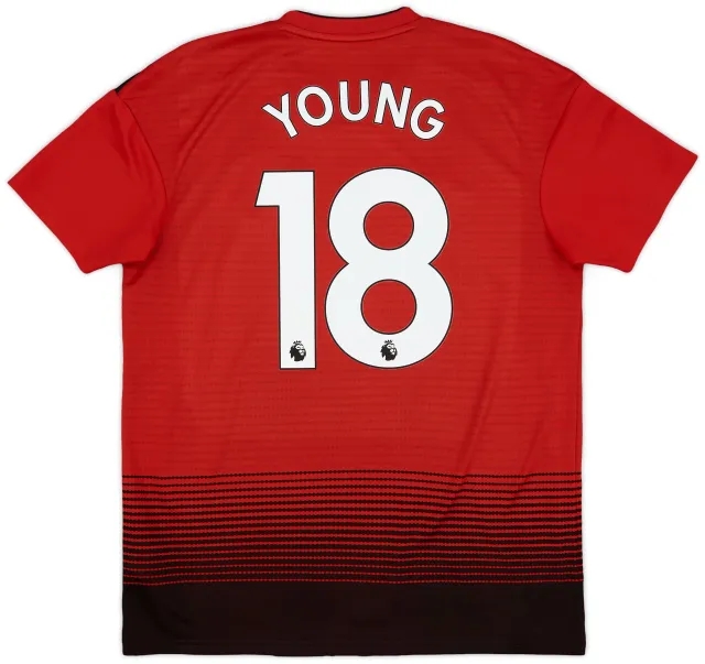 adidas 2018-19 Manchester United Home Shirt Young #18 - 9/10 - (M)
