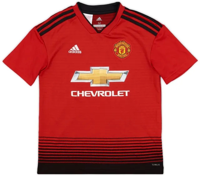 adidas 2018-19 Manchester United Home Shirt - 9/10 - (M.Boys)