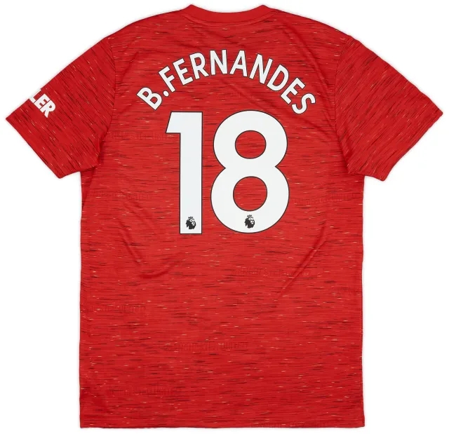 adidas 2020-21 Manchester United Home Shirt B.Fernandes #18 - 6/10 - (L)