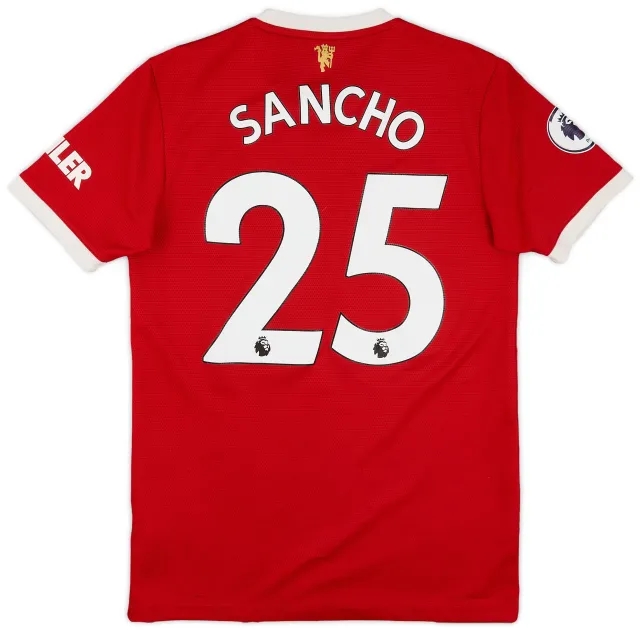adidas 2021-22 Manchester United Home Shirt Sancho #25 - 6/10 - (S)