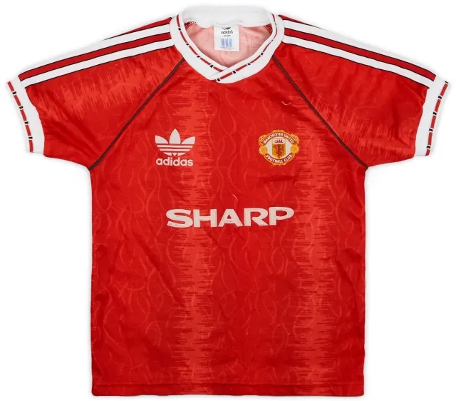 adidas 1988-90 Manchester United Home Shirt - 7/10 - (S.Boys)