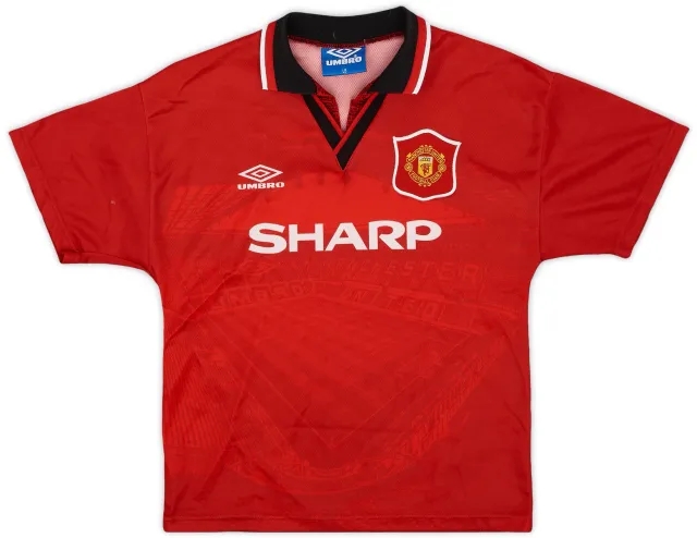 Umbro 1994-96 Manchester United Home Shirt - 9/10 - (L.Boys)