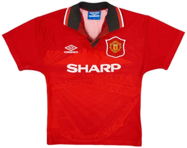 Umbro 1994-96 Manchester United Home Shirt - 8/10 - (S.Boys)