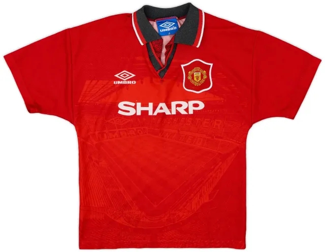 Umbro 1994-96 Manchester United Home Shirt - 8/10 - (L.Boys)