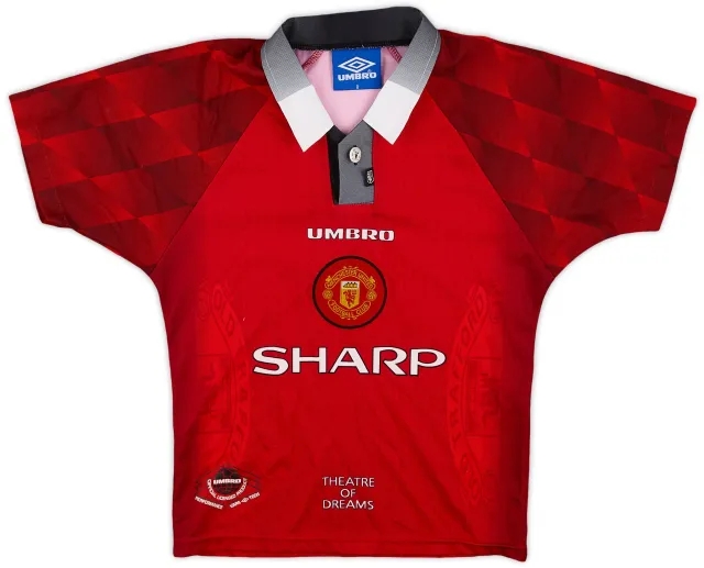 Umbro 1996-98 Manchester United Home Shirt - 9/10 - (S.Boys)